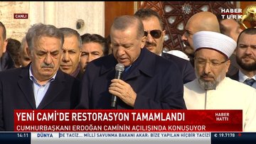 Cumhurbaşkanı Erdoğan Yeni Camii'de açıklamalarda bulundu