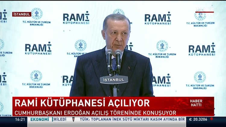 Cumhurbaşkanı Erdoğan Rami Kütüphanesi açılışında konuştu