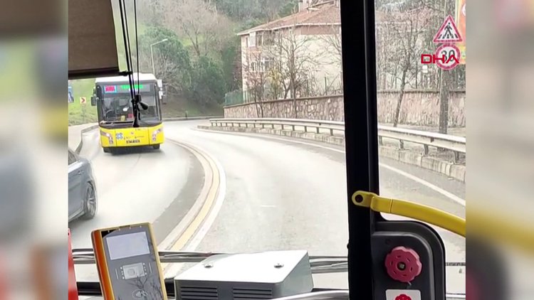 Kağıthane'de seyir halindeki İETT otobüsünün tekerleği fırladı