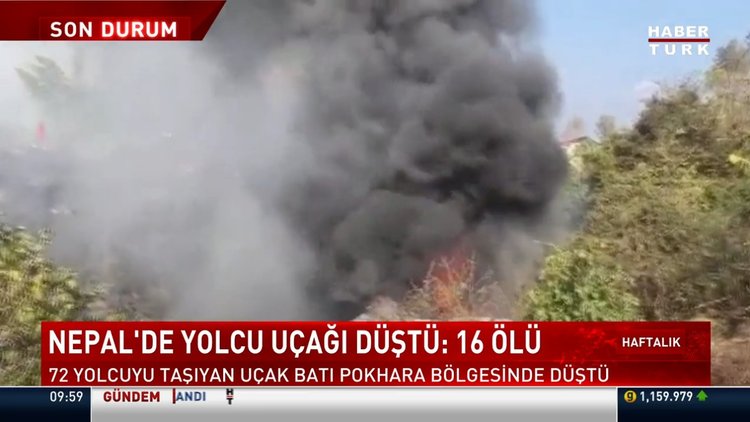Nepal'de 72 kişiyi taşıyan yolcu uçağı düştü