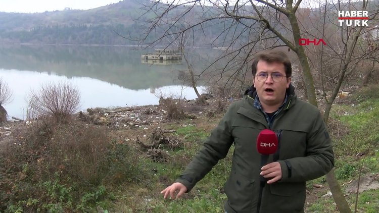 Barajda sular çekilince evler ortaya çıktı