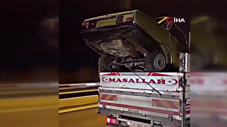 Çöpe atılan arabanın ardından FSM Köprüsü'nde ilginç anlar: Kamyonet kasasında araba taşıdılar