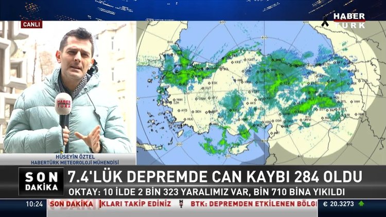 Habertürk Meteoroloji Mühendisi Hüseyin Öztel, deprem bölgesindeki hava durumuna ilişkin bilgi verdi