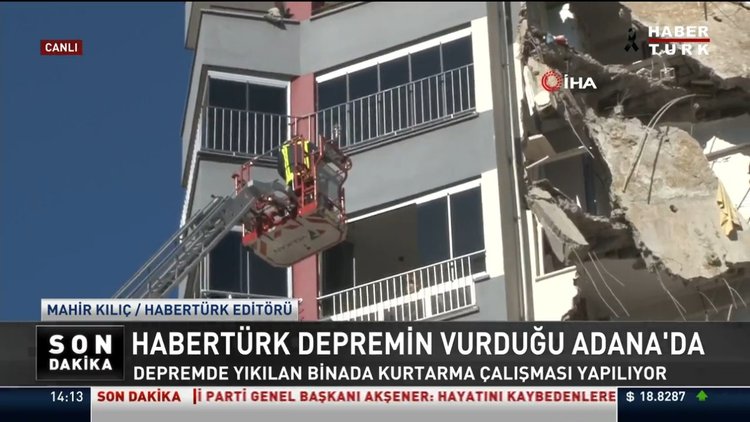 Yarısı yıkılan binadan insanlar böyle kurtarıldı