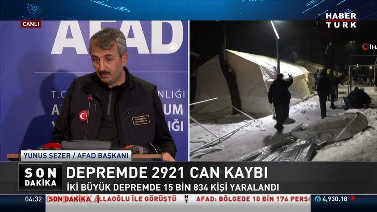SON DAKİKA | Kahramanmaraş merkezli iki büyük depremde can kaybı sayısı 2921'e yükseldi, 15 bin 834 kişi yaralandı