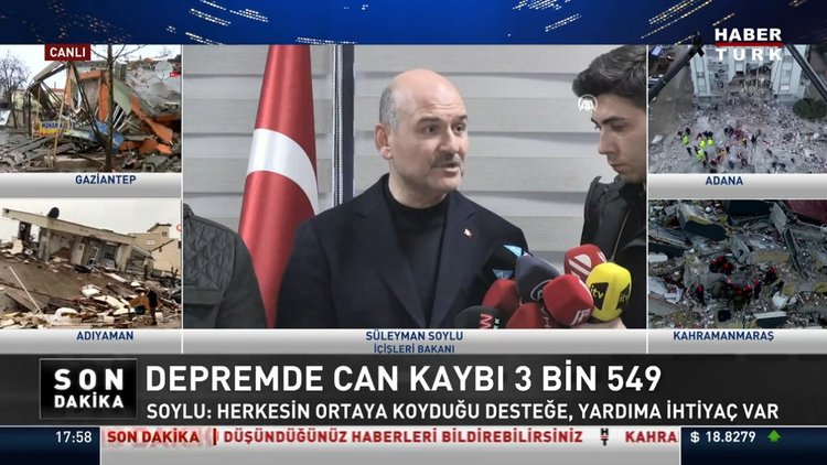 SON DAKİKA! İçişleri Bakanı Soylu: Sadece Kahramanmaraş'ta şu ana kadar tespit ettiğimiz 941 bina tamamen yıkılmıştır