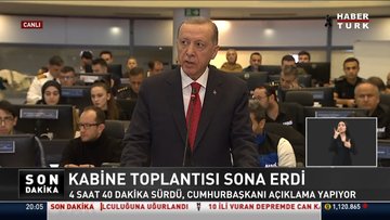 Cumhurbaşkanı Recep Tayyip Erdoğan'dan kabine sonrası açıklamalar