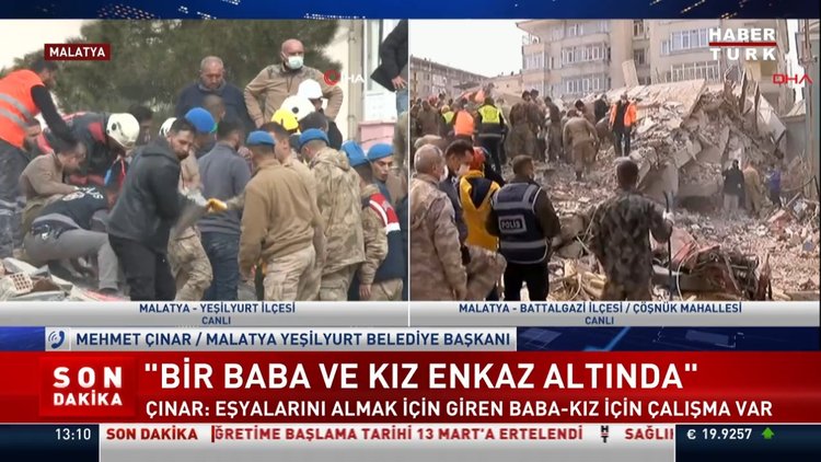 Malatya Yeşilyurt Belediye Başkanı: Bir baba ve kız enkaz altında