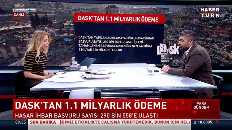 DASK'tan 1.1 milyarlık ödeme