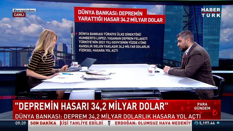 'Depremin hasarı 34,2 milyar dolar'