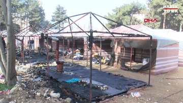 Kahramanmaraş'ta 7 çadır yandı, 2 depremzede yaralandı