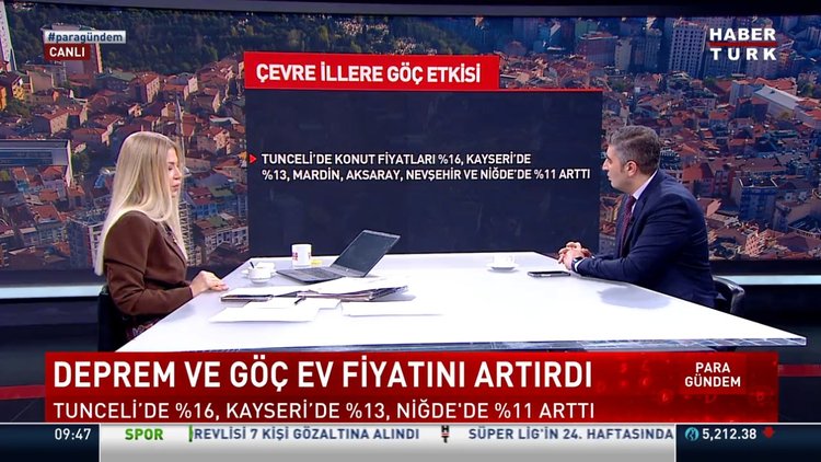 Deprem ve göç ev fiyatını artırdı