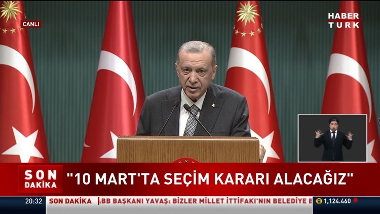 SON DAKİKA! Cumhurbaşkanı Erdoğan: 10 Mart Cuma günü alacağımız seçim kararıyla sürecini başlatıyoruz