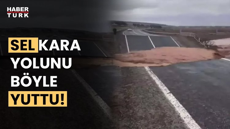 O an kameraya yansıdı! Şanlıurfa&#039;da sel suları yolu yuttu!