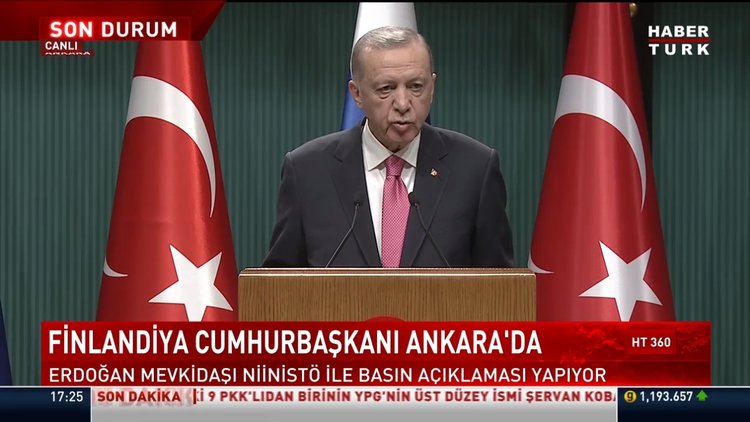 Cumhurbaşkanı Erdoğan Finlandiya Cumhurbaşkanı Niinistö ile bir araya geldi