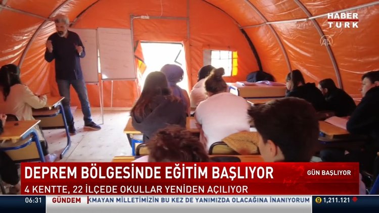 Deprem bölgesinde eğitim başlıyor