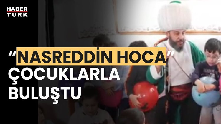 Afetzede çocuklar temsili Nasreddin Hoca'yla bayramlaştı