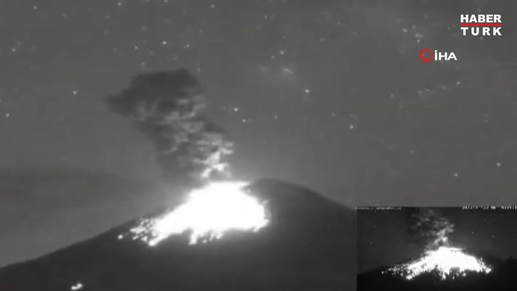 Meksika'daki Popocatepetl Yanardağı'nda son 24 saatte 9 patlama