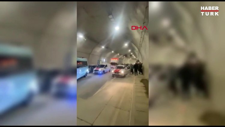 Asker eğlencesinde tüneli trafiğe kapadılar