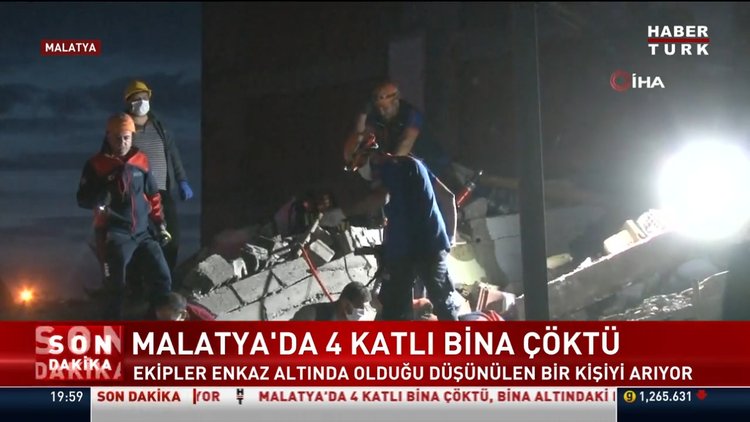 Malatya'da 4 katlı bina çöktü