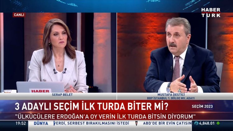 Seçim 2023 - 11 Mayıs 2023 (BBP Genel Başkanı Mustafa Destici Habertürk'te)