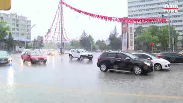 Başkentte dolu yağışı ve sağanak etkili oldu