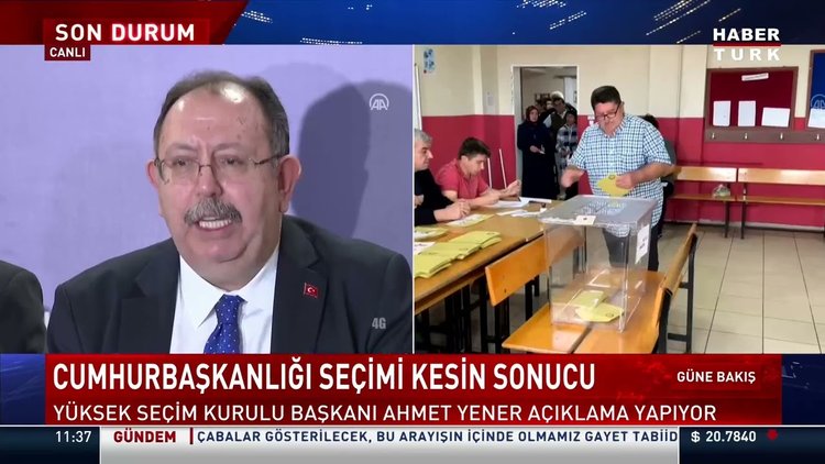 Ahmet Yener Cumhurbaşkanlığı seçiminin kesin sonuçlarını açıkladı