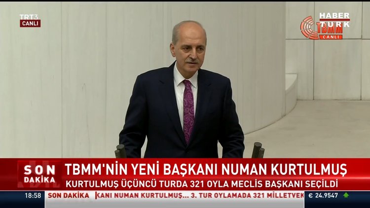 SON DAKİKA! Numan Kurtulmuş TBMM Başkanlığı'na seçildi