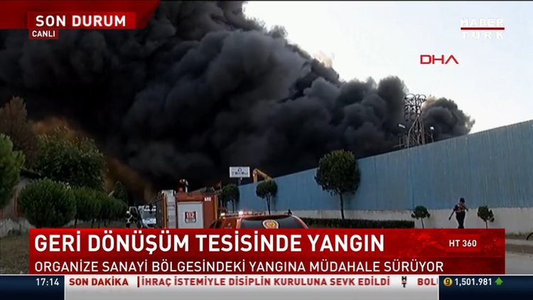 Geri dönüşüm tesisinde feci yangın!