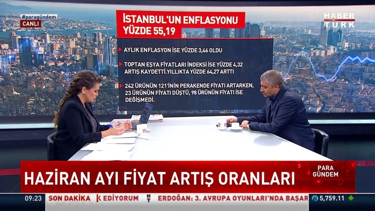 İstanbul'un enflasyonu yüzde 55,19