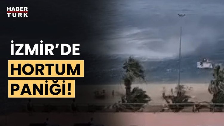 İzmir’de tatilcilerin zor anları! Denizde oluşan hortum sahili dağıttı