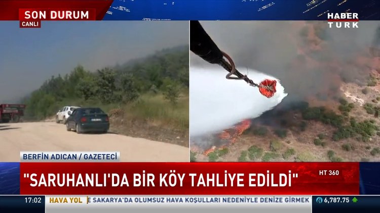 Manisa'da orman yangını sürüyor