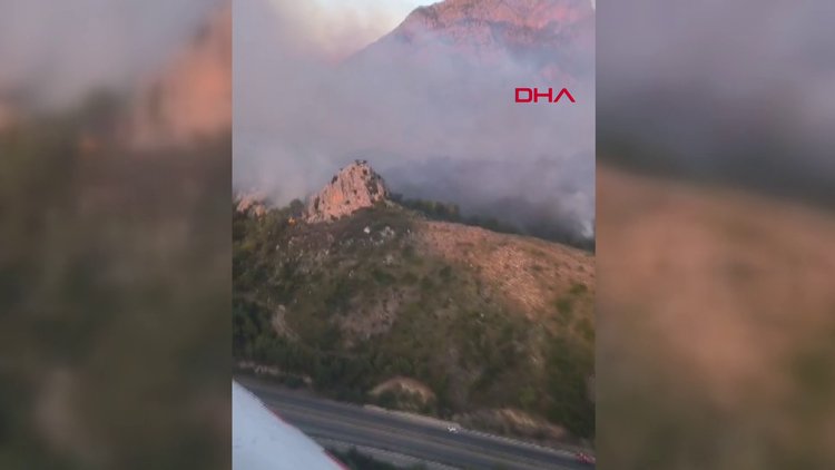 Antalya-Kemer'deki orman yangınına havadan müdahele