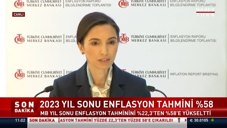SON DAKİKA... Merkez Bankası: 2023 yıl sonu enflasyon tahmini %58