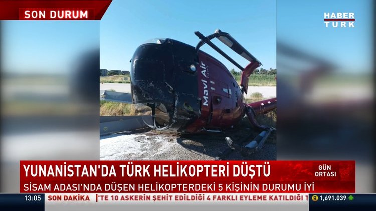 Yunanistan'da Türk helikopteri düştü