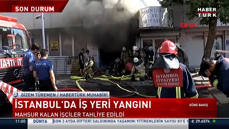 İstanbul'da iş yeri yangını