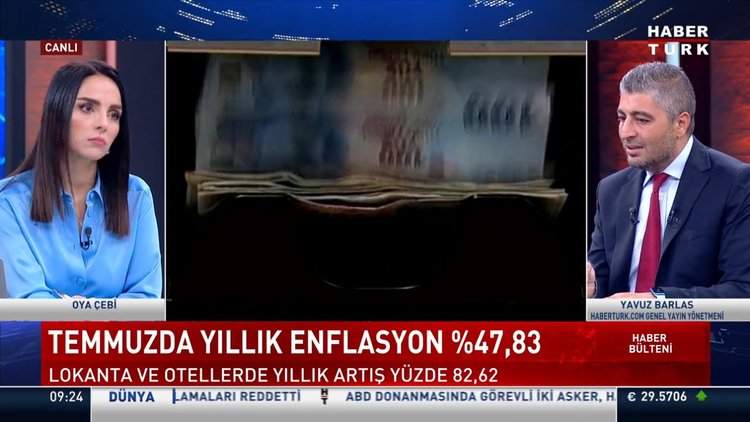Temmuzda yıllık enflasyon yüzde 47,83 oldu