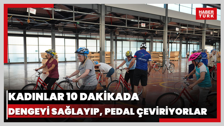 Kadınlar 10 dakikada dengeyi sağlayıp, pedal çevirmeye başlıyor