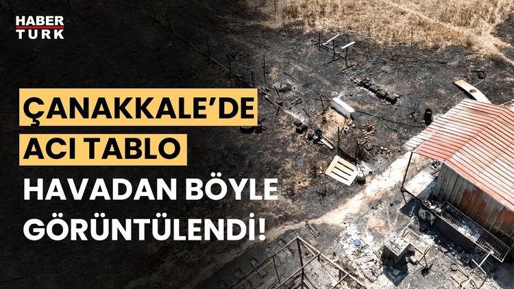 Çanakkale&#039;deki orman yangınından geriye bu görüntüler kaldı...