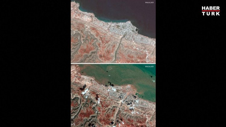 Libya'daki selin yıkımı uydudan görüntülendi