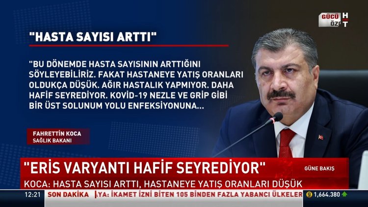 Bakan Koca: Eris varyantına yönelik yeni tedbir gerekmiyor