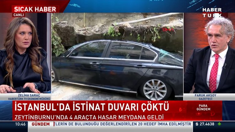 İstinat duvarı araçların üzerine çöktü