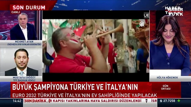 UEFA, 2032 Avrupa Futbol Şampiyonası (EURO 2032) ev sahipliğinin Türkiye ve İtalya ortaklığına verildiğini duyurdu.