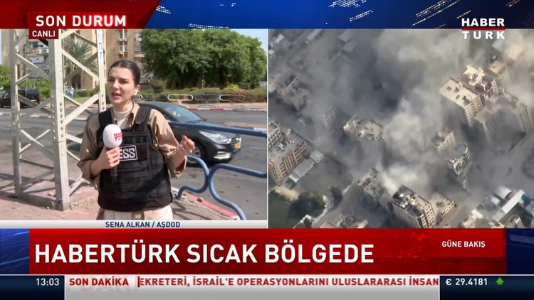 Habertürk sıcak bölgede! Sena Alkan, Aşdod'tan son gelişmeleri aktardı