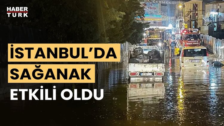 İstanbul&#039;da sağanak etkili oldu! Araçlar suda mahsur kaldı!