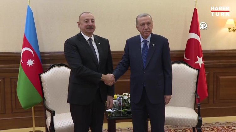 Cumhurbaşkanı Erdoğan, Azerbaycan Cumhurbaşkanı Aliyev ile görüştü