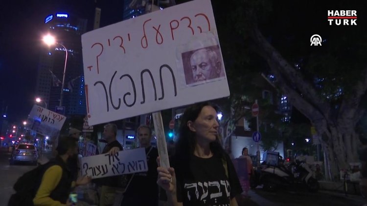 Tel Aviv'de ateşkes gösterisi