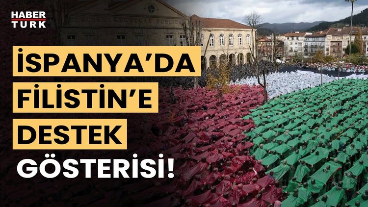 İspanya&#039;da Filistin&#039;e destek gösterisi düzenlendi: &#039;Yeni bir Guernica kabul edilmemeli&#039;
