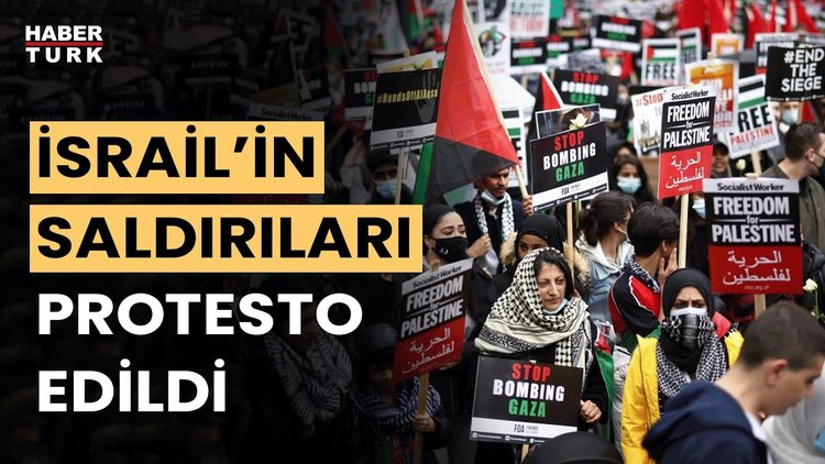 Avrupa'nın bir çok yerinde Gazze'ye destek gösterisi yapıldı