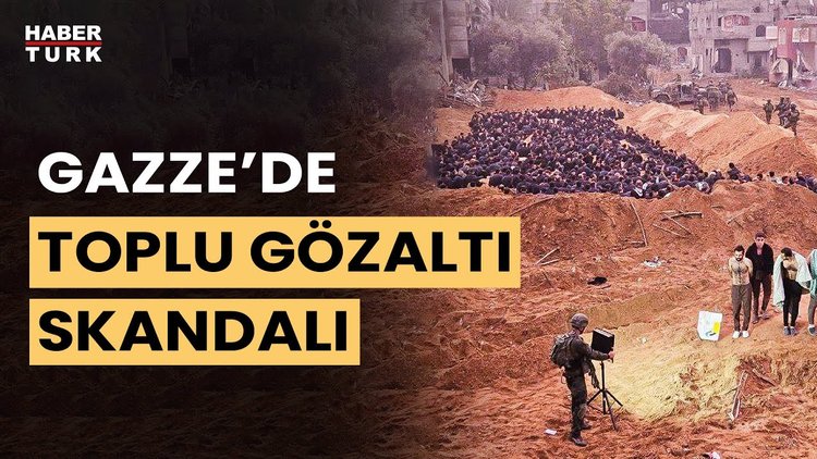 İsrail basınında "Gazze'de toplu gözaltı" fotoğrafı